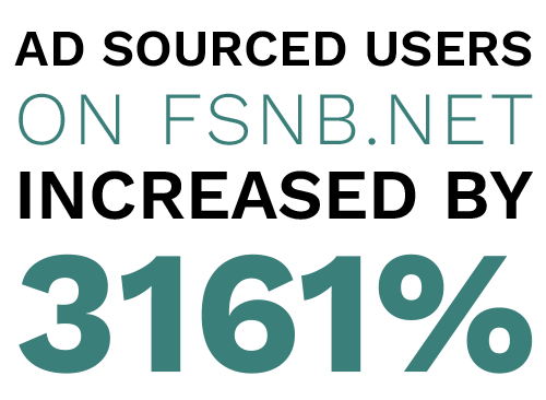 Ad sourced users on fsnb.net increased by 3161% from 2018 to 2023. Digital Marketing, Website Design, Branding, Graphic Design, Logo Design, Advertising, and Marketing Agency services in Danville, Kentucky.