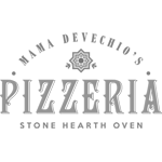 Mama DeVechio's Pizzeria logo in gray. Digital Marketing, Website Design, Branding, Graphic Design, Logo Design, Advertising, and Marketing Agency services in Danville, Kentucky.