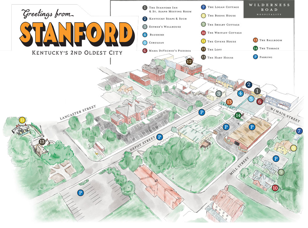 City of Stanford illustrated map by Brett Wiseman