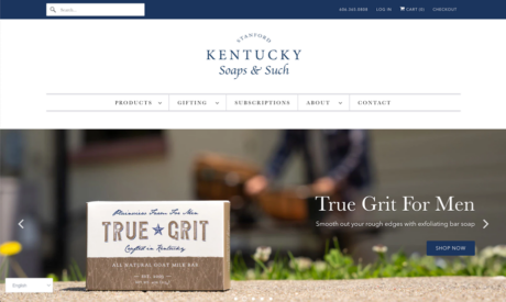 Kentucky Soaps & Such website screenshot. Digital Marketing, Website Design, Branding, Graphic Design, Logo Design, Advertising, and Marketing Agency services in Danville, Kentucky.