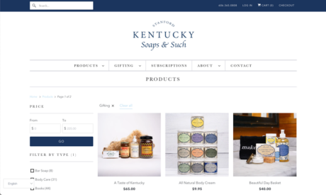 Kentucky Soaps & Such screenshot. Digital Marketing, Website Design, Branding, Graphic Design, Logo Design, Advertising, and Marketing Agency services in Danville, Kentucky.