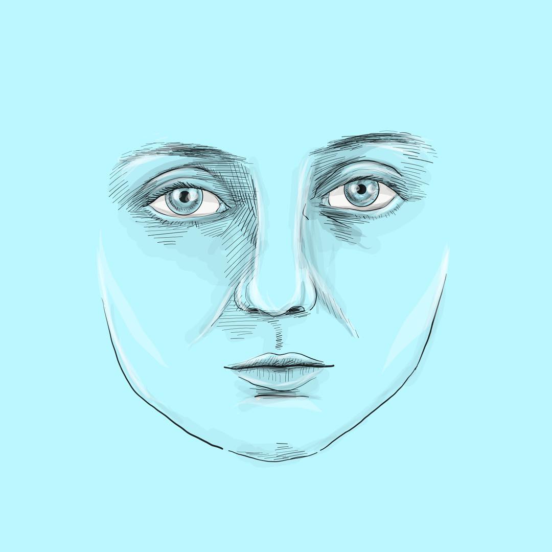 The face of Blue illustration by Ryan Lanigan