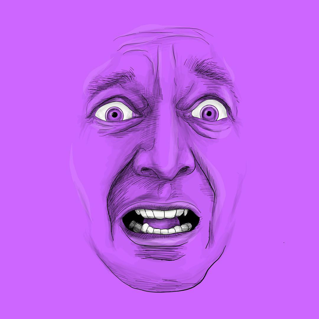 The face of Purple illustration by Ryan Lanigan