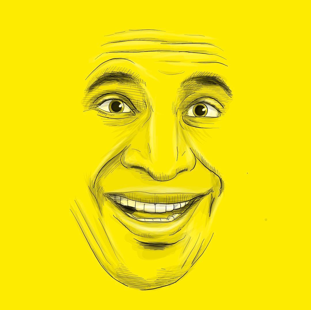 The face of Yellow illustration by Ryan Lanigan