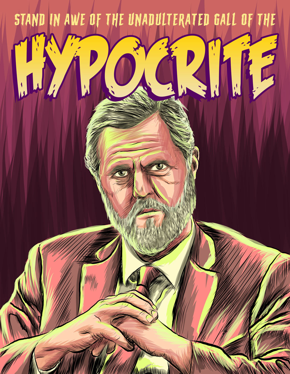 Jerry Falwell, Jr. illustration by Ryan Lanigan