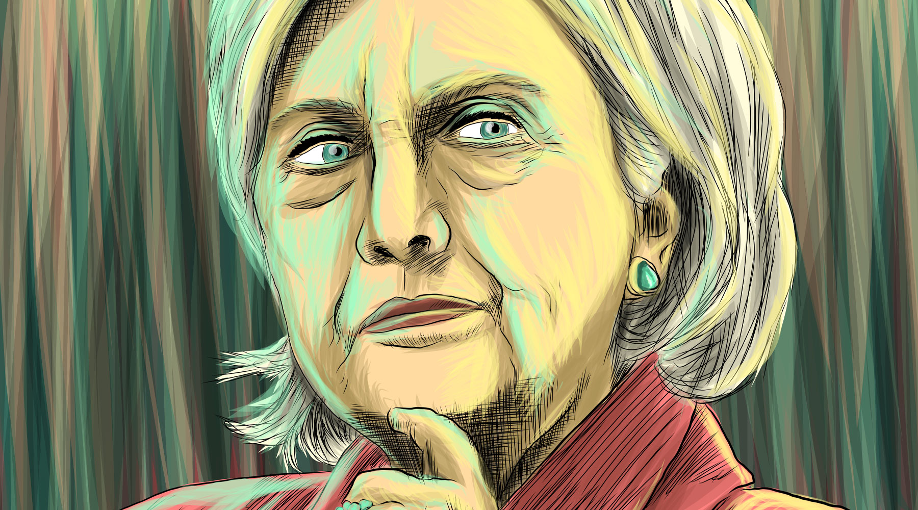 Hilary Clinton illustration by Ryan Lanigan